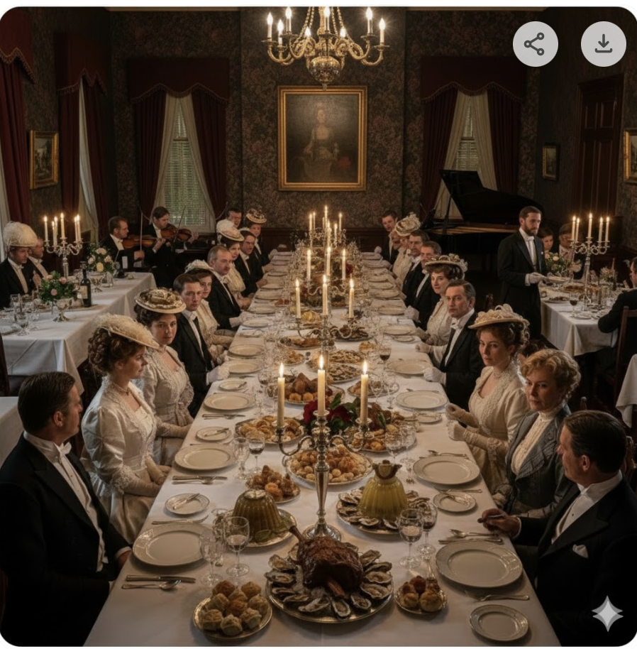 Vintage tea and brandy setup